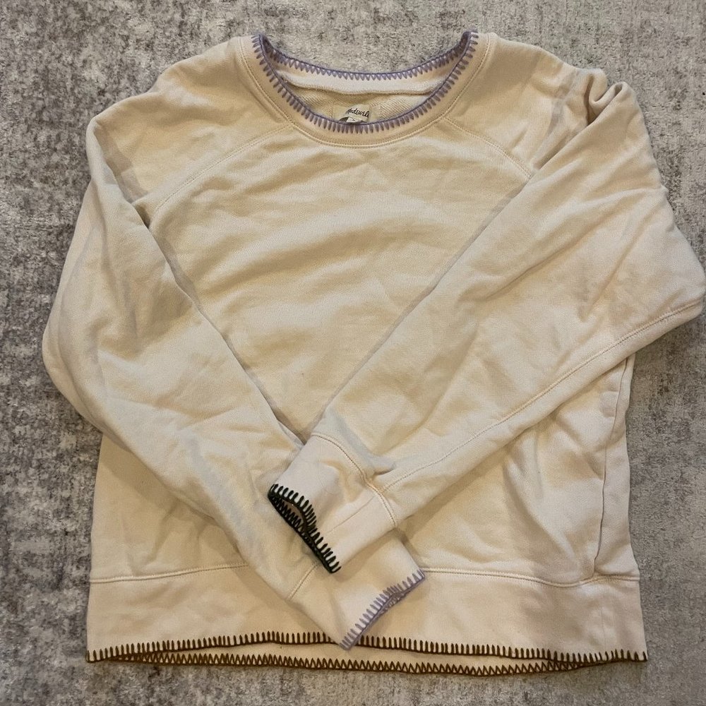 Madewell - White Accent Stitch Sweatshirt
